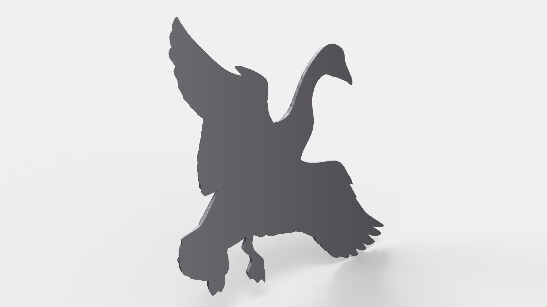 Canadian goose bas relief  3D print model_5