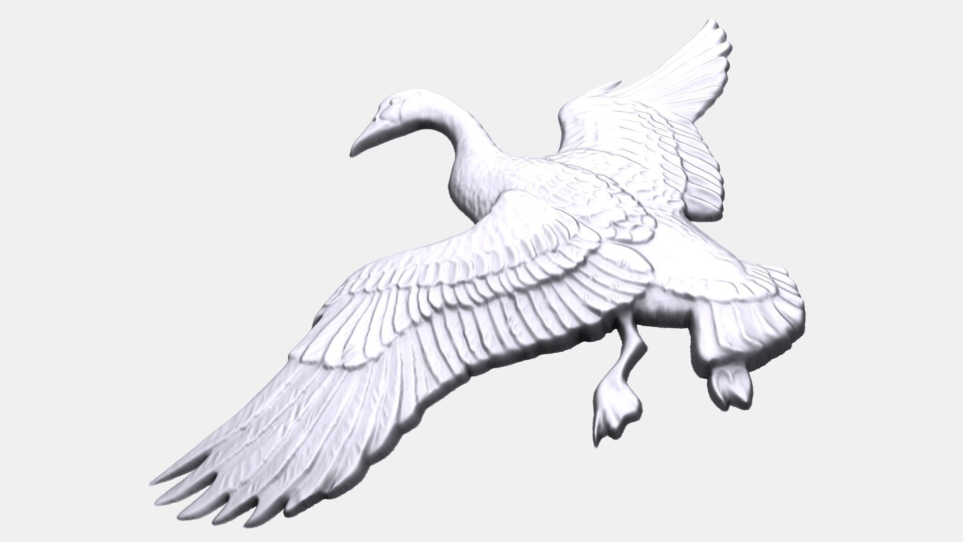 Canadian goose bas relief  3D print model_2