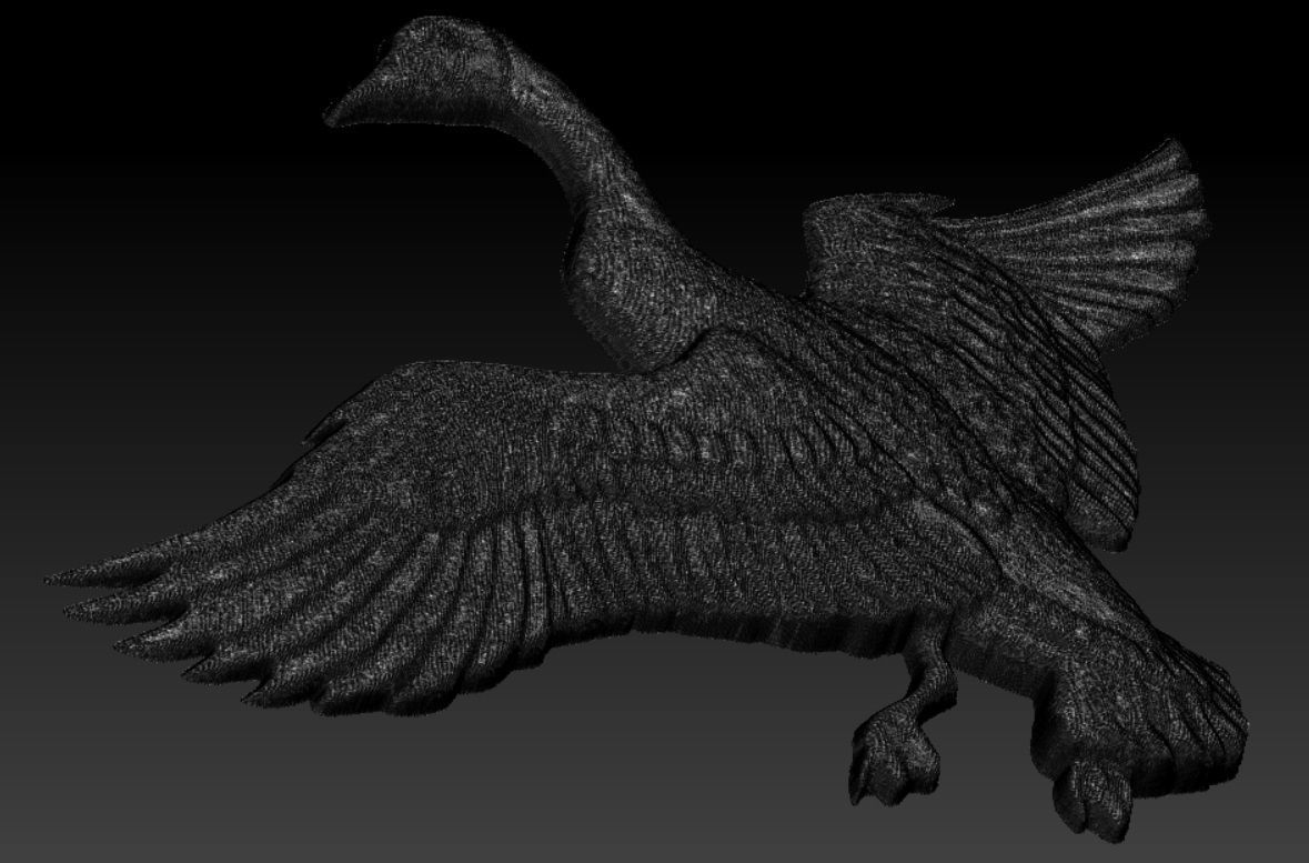 Canadian goose bas relief  3D print model_7