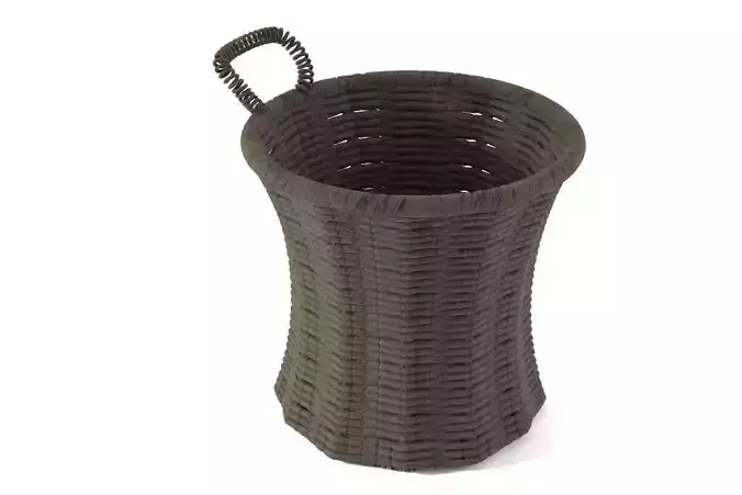 Dark rattan basket