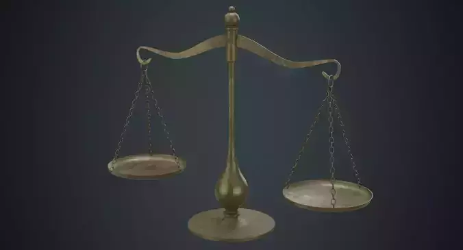 Balance Scale 1C Low-poly 3D model