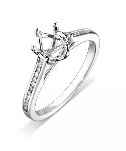 Side Stone Silver Ring With Diamonds 1