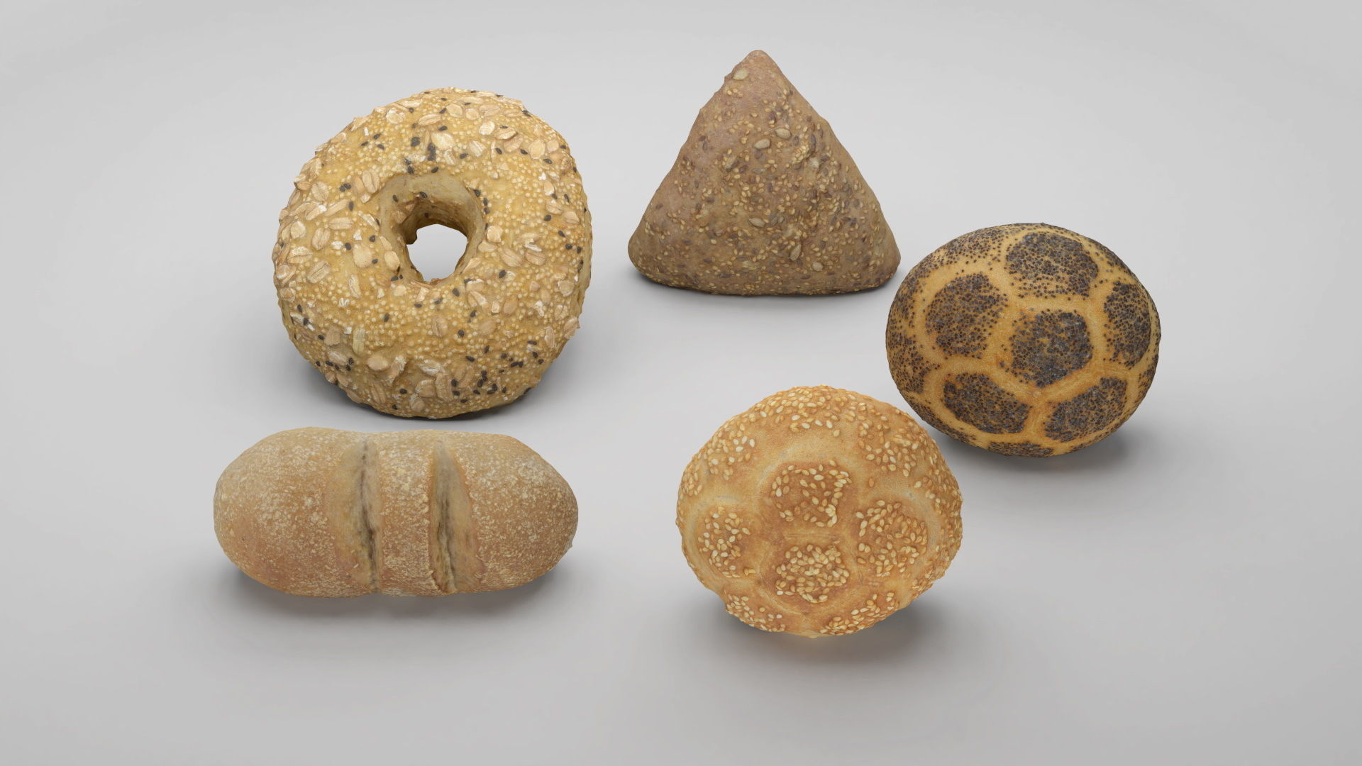 Pack of 3D scanned bakery goods