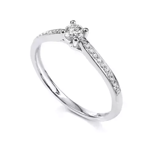 Silver Thin Ring With Diamonds 2