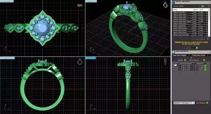 Engagement Ring With Diamonds 230