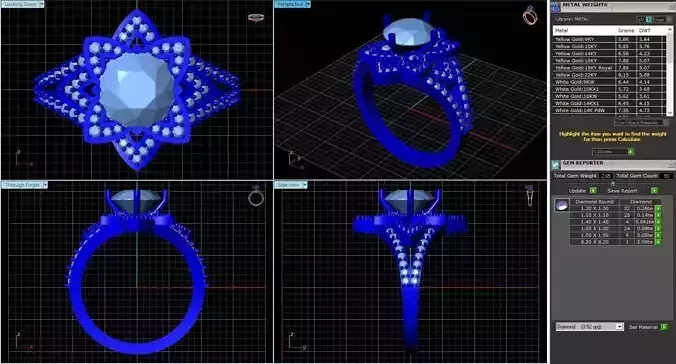 Flower Shaped Ring With Diamonds 10