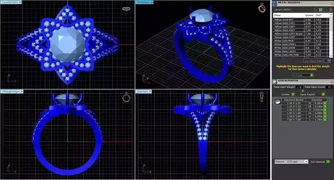 Flower Shaped Ring With Diamonds 11