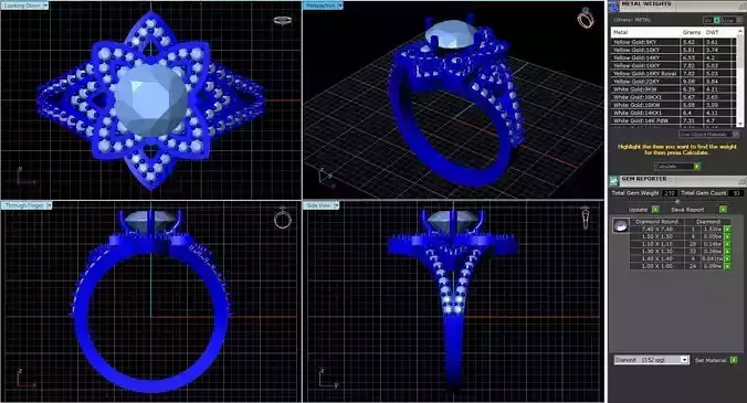 Flower Shaped Ring With Diamonds 12