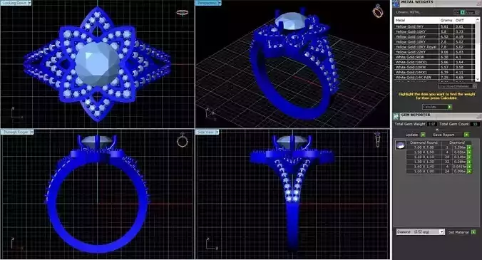 Flower Shaped Ring With Diamonds 13