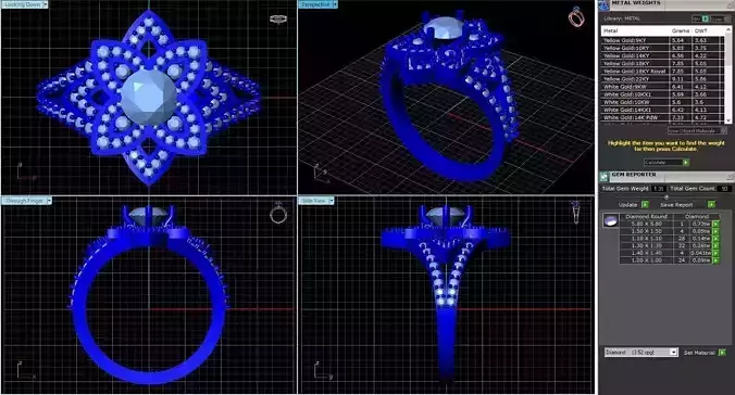 Flower Shaped Ring With Diamonds 14