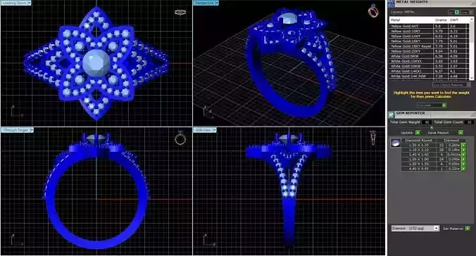 Flower Shaped Ring With Diamonds 16