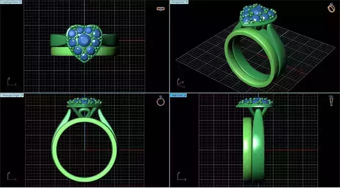 Heart Shaped Couple Rings