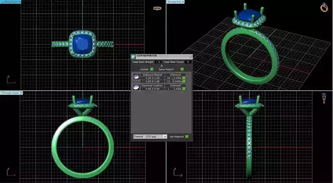 Square Halo Engagement Ring With Diamonds 33