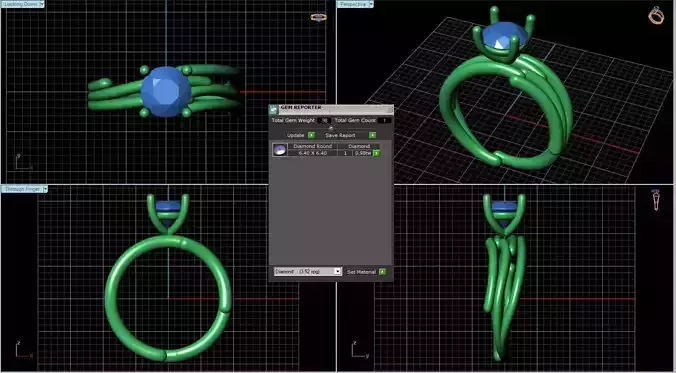 Spiral Ring With Diamond