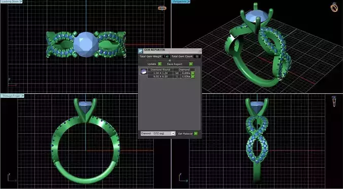 Twisted Ring With Diamond 1