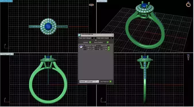 Round Halo Side Stone Ring With Diamonds 3