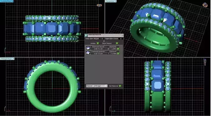 Wide Band Ring With Diamonds