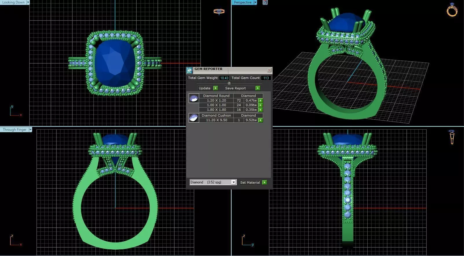 Halo Ring With Diamonds 7 3D print model_0