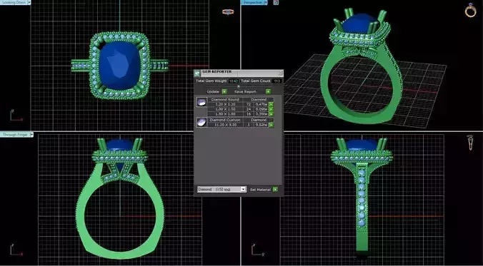 Halo Ring With Diamonds 7