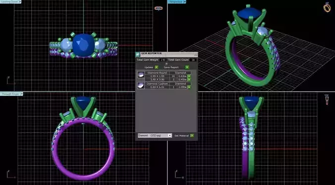 3 Stone Couple Rings With Diamonds