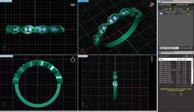 Twisted Thin Ring With Diamond