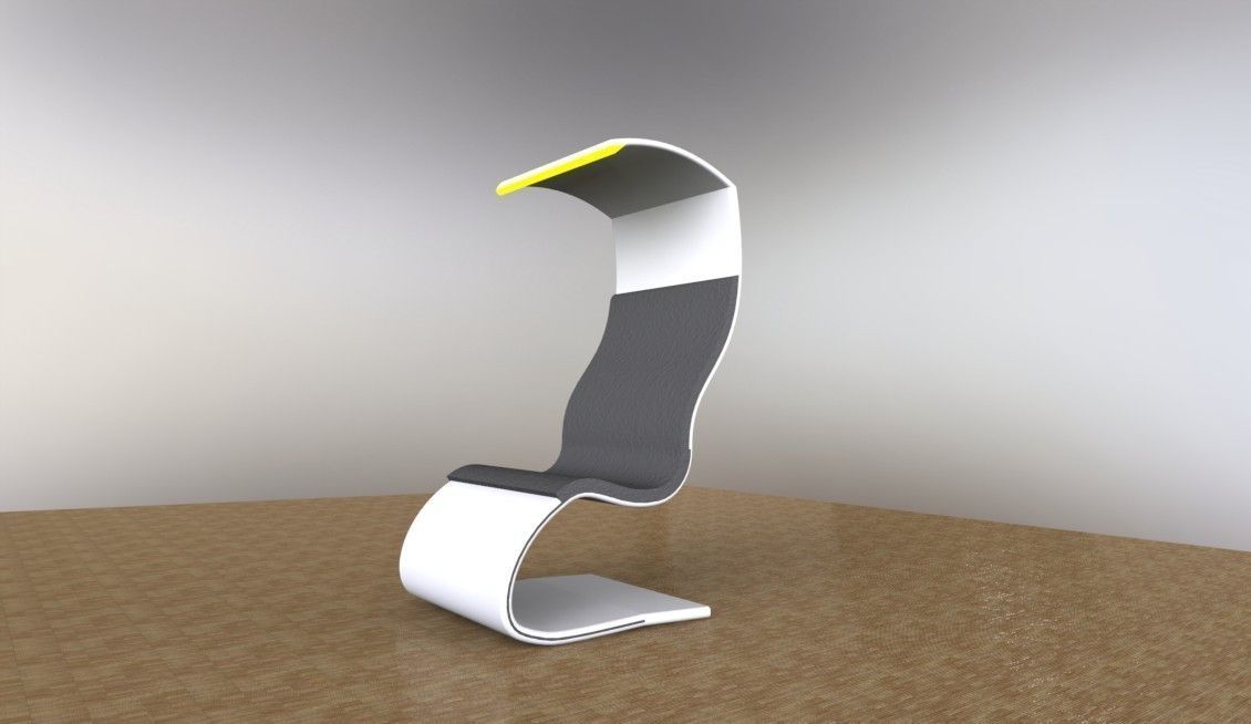 Leisure chair with night lamp to read books 3D model_1