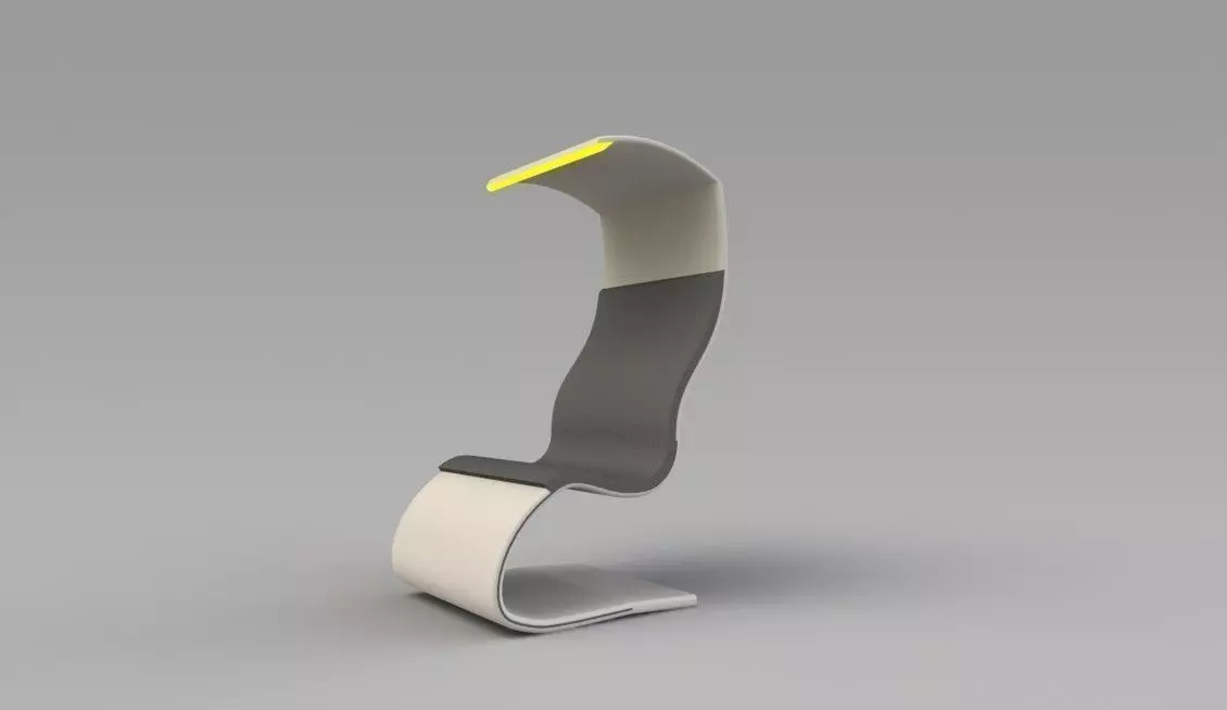 Leisure chair with night lamp to read books 3D model_0