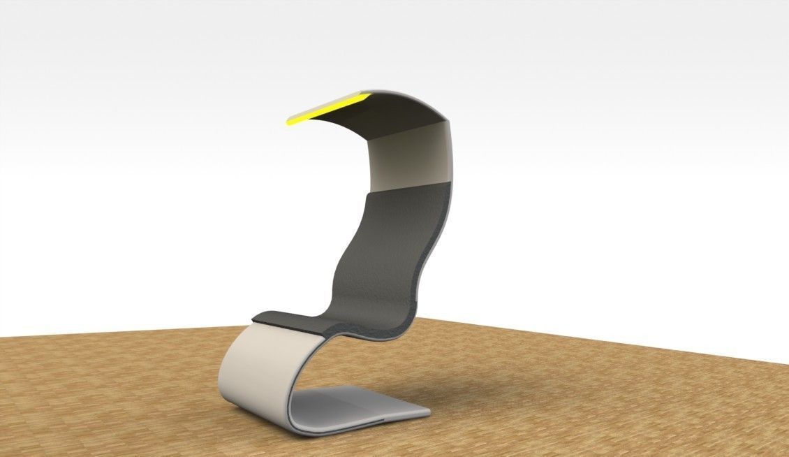 Leisure chair with night lamp to read books 3D model_4