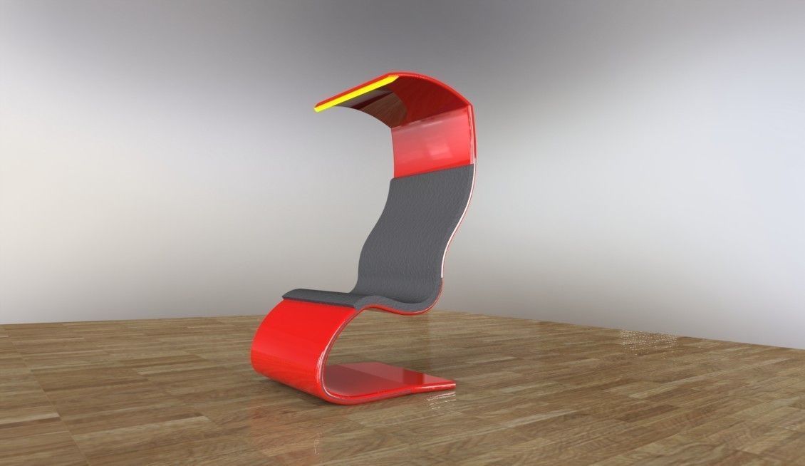 Leisure chair with night lamp to read books 3D model_3