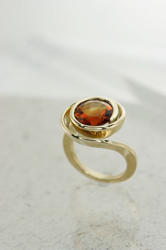 Spiralring with big Citrin 3D print model