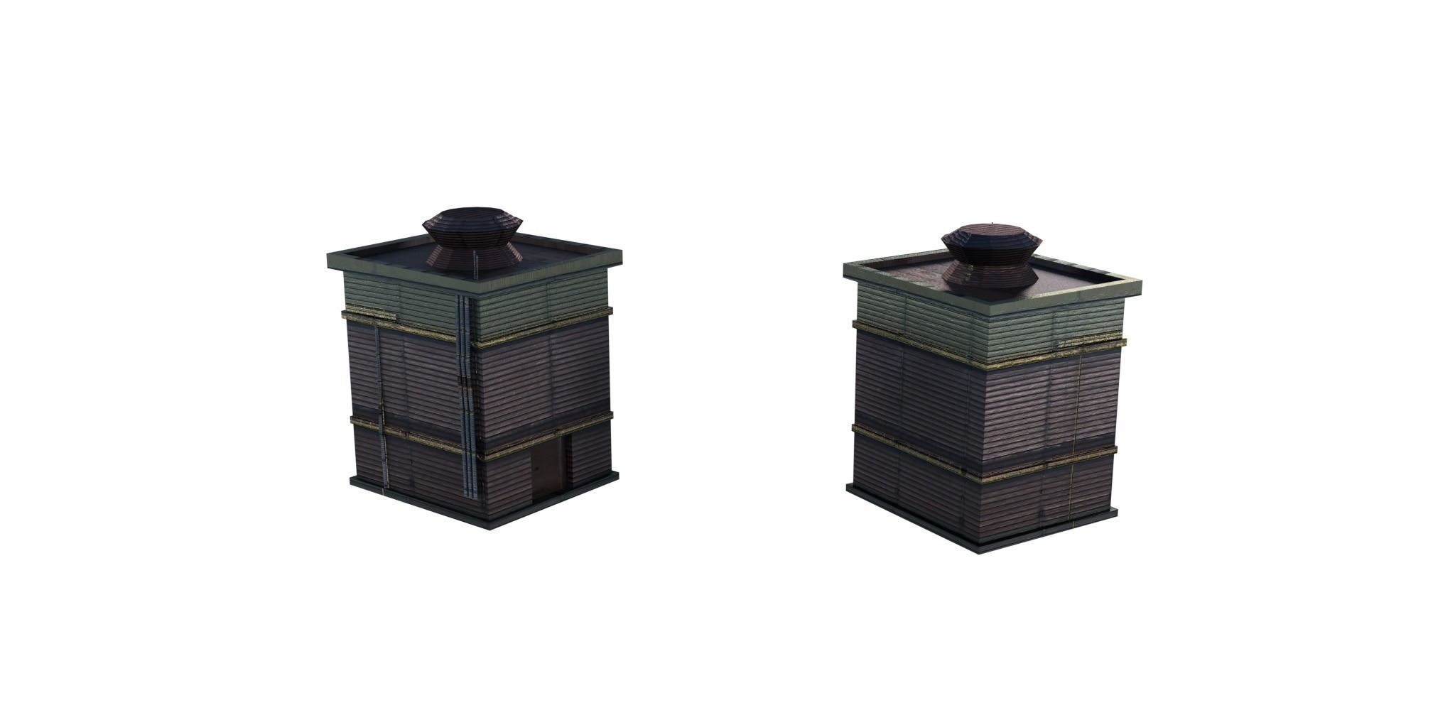 Industrial Chemical Buildings Pack Sci Fi Game Ready Scene Prop Low-poly 3D model_7