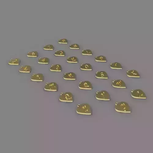 heart gold pendant with letter