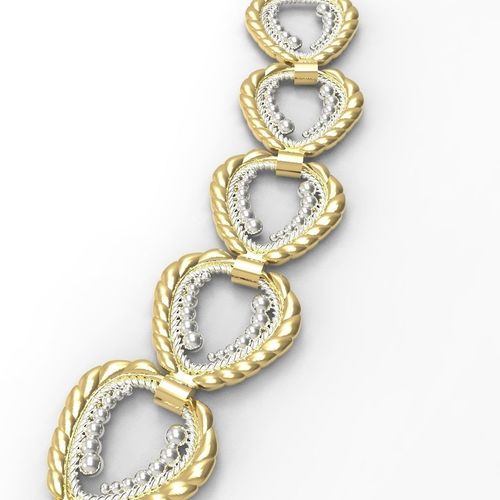 necklace three gold and silver bracelets 3D print model