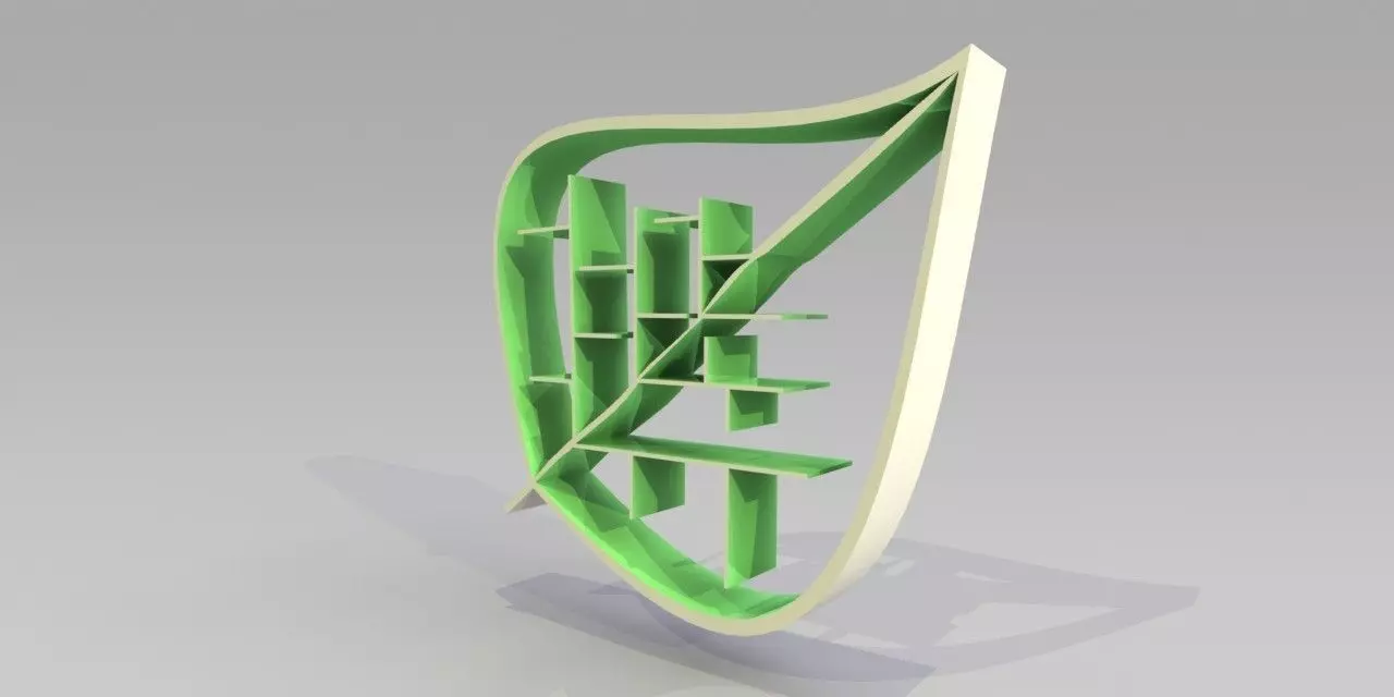 Leaf shape shelve design 3D model_0