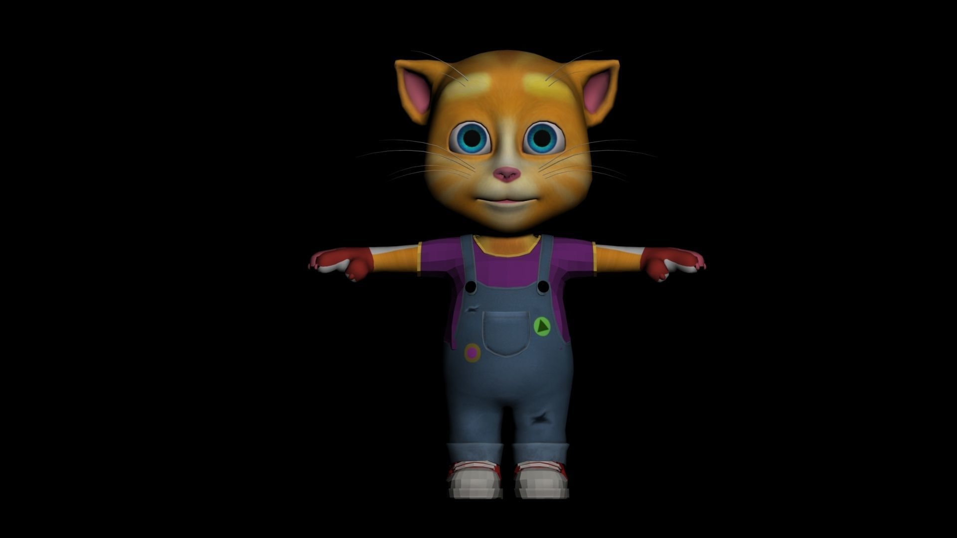 Tom Model cartoon cat Low-poly 3D model_10