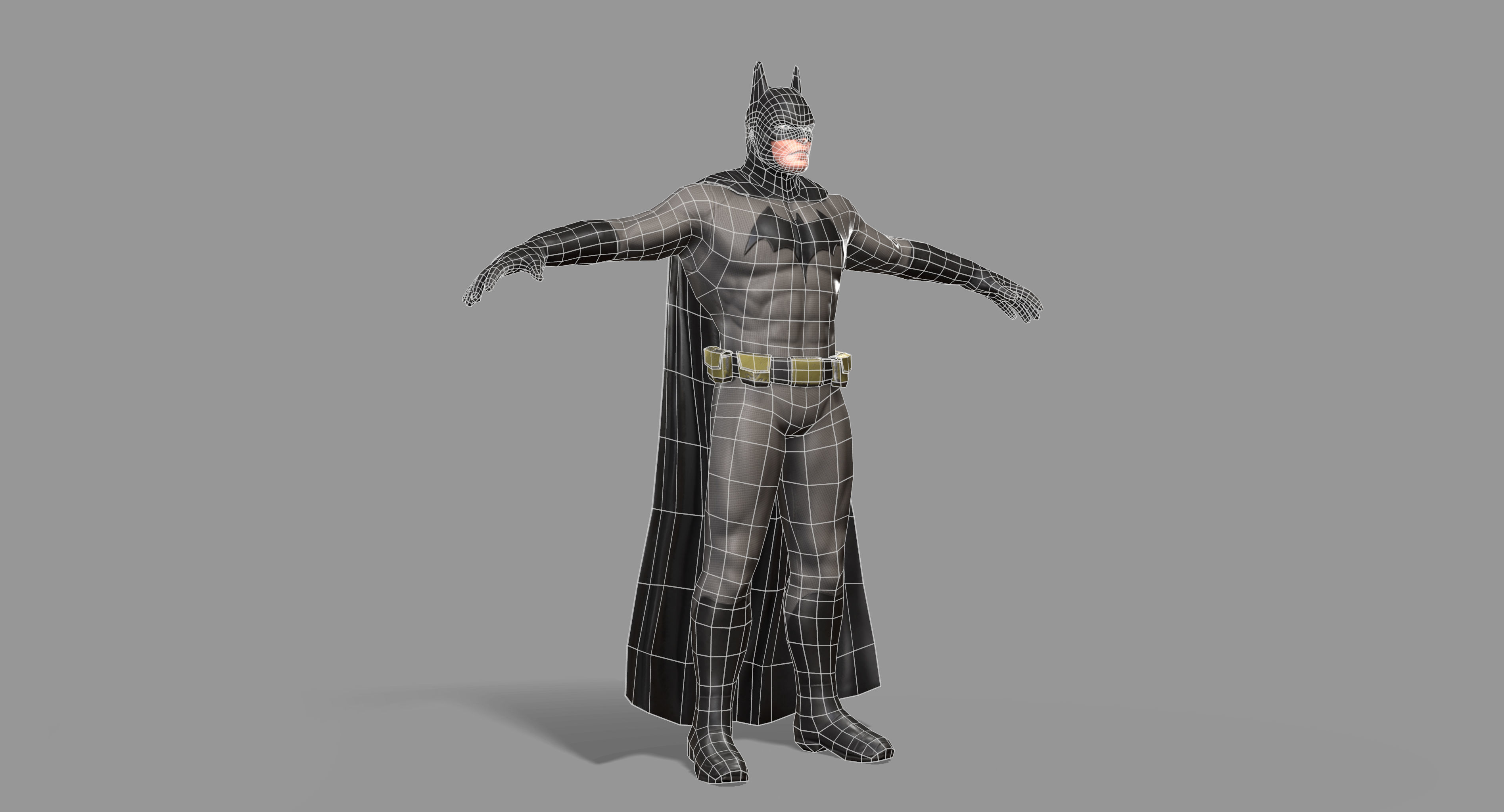Batman Superhero Low-poly 3D model_27