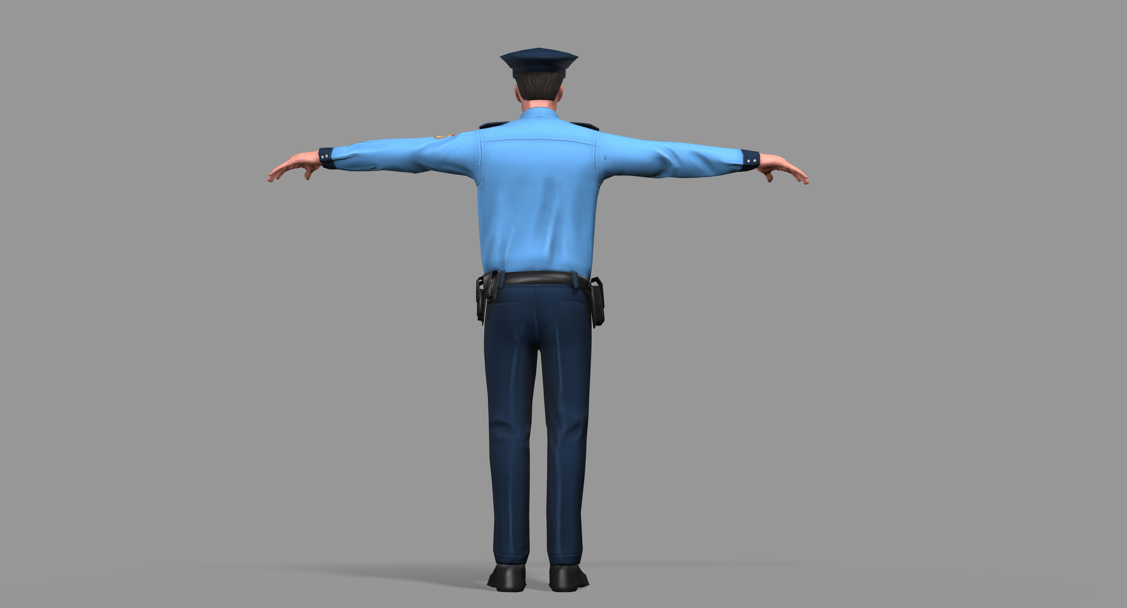 Policeman Low-poly 3D model_20