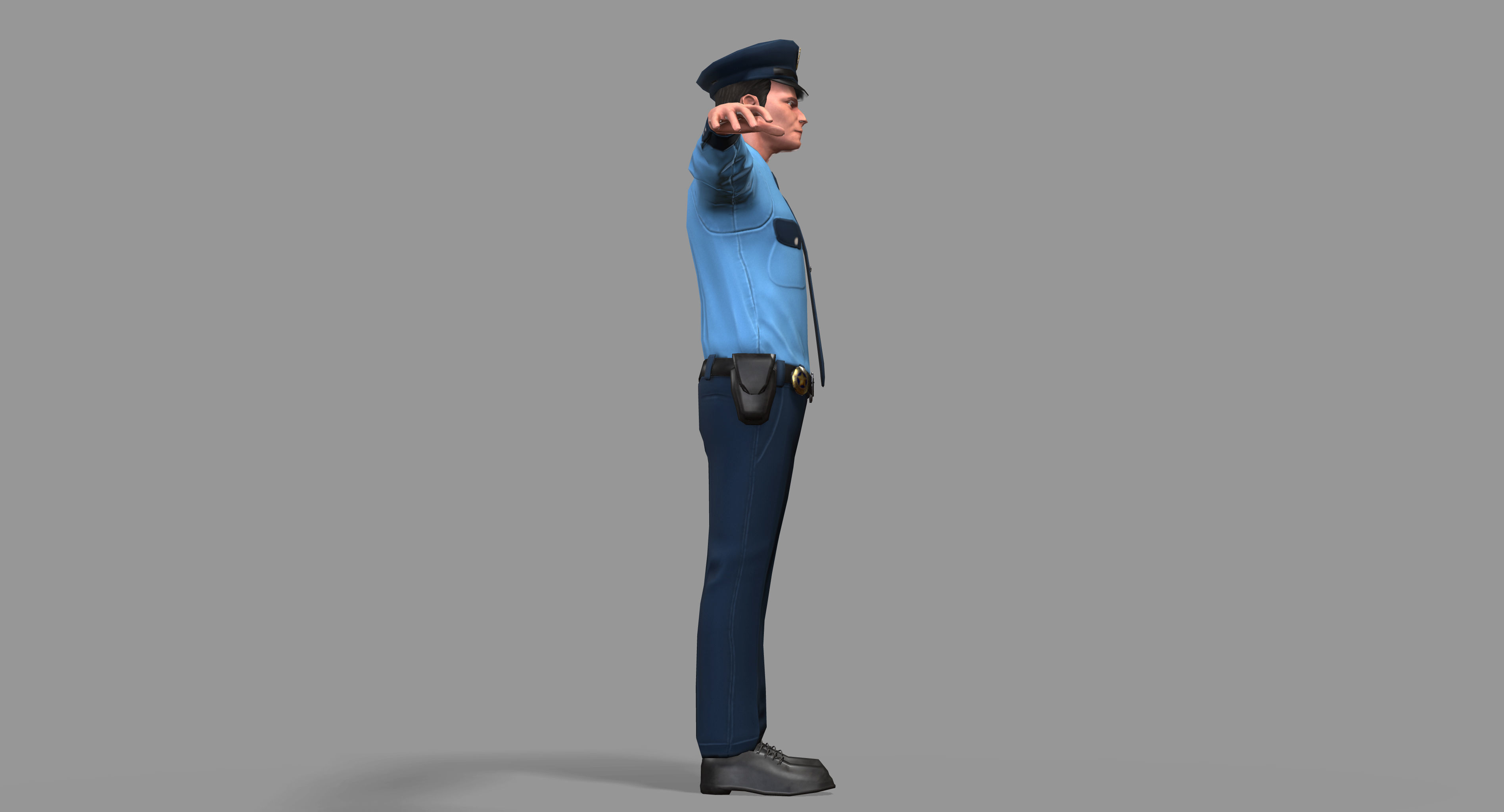 Policeman Low-poly 3D model_18