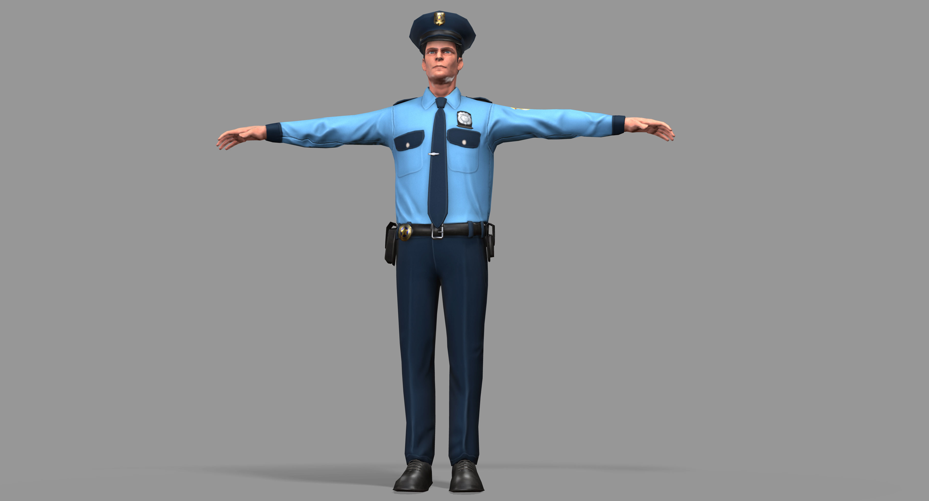 Policeman Low-poly 3D model_23
