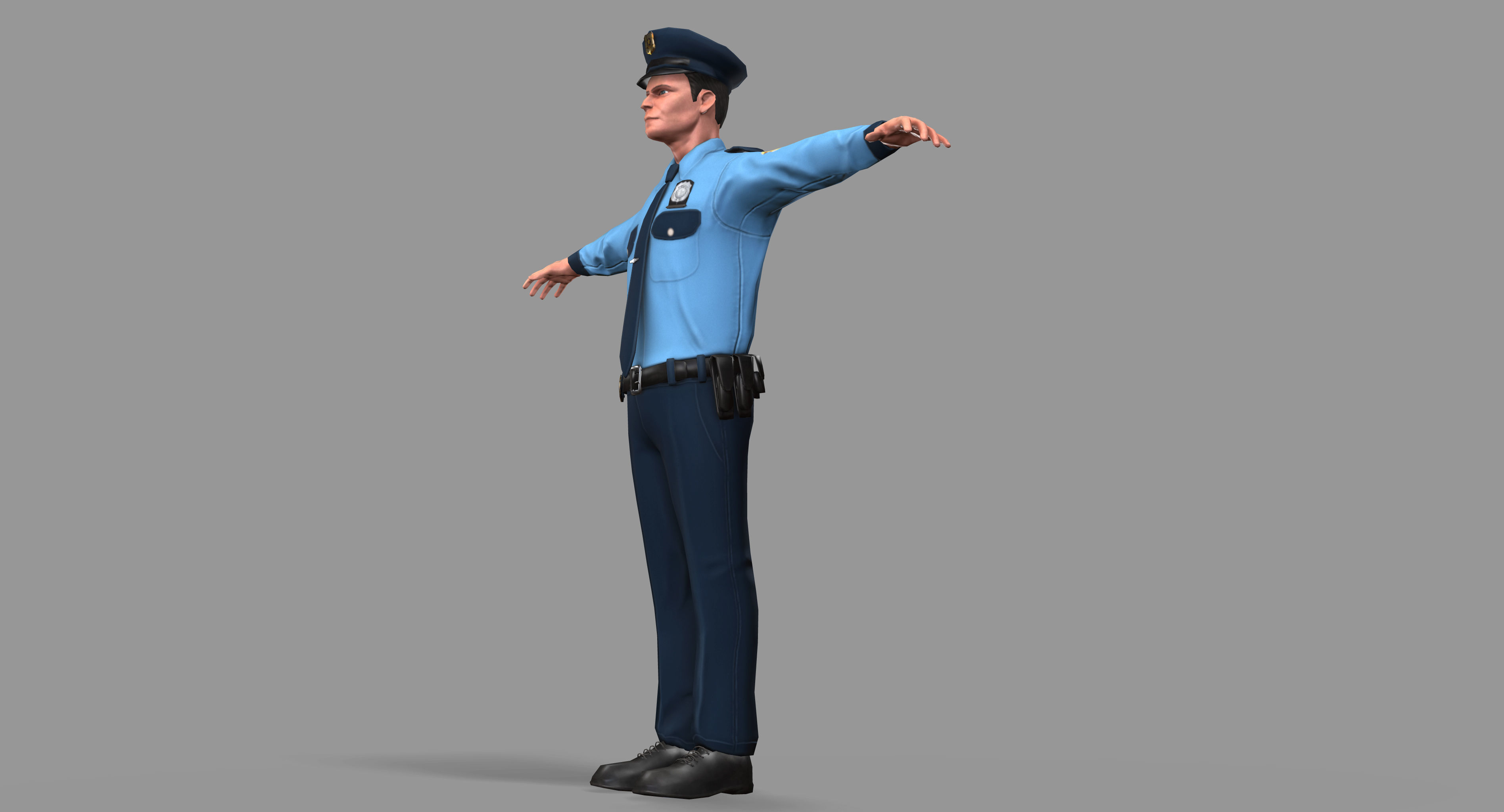 Policeman Low-poly 3D model_22