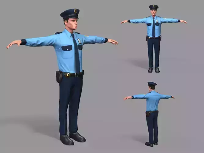 Policeman Low-poly 3D model