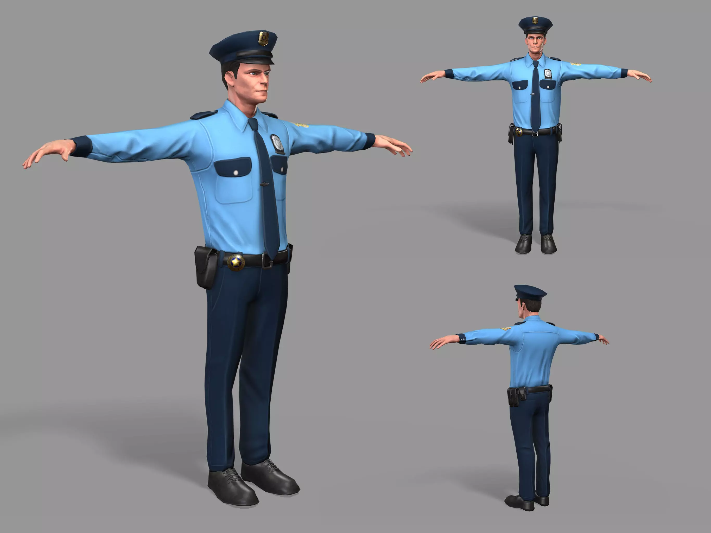 Policeman Low-poly 3D model_0
