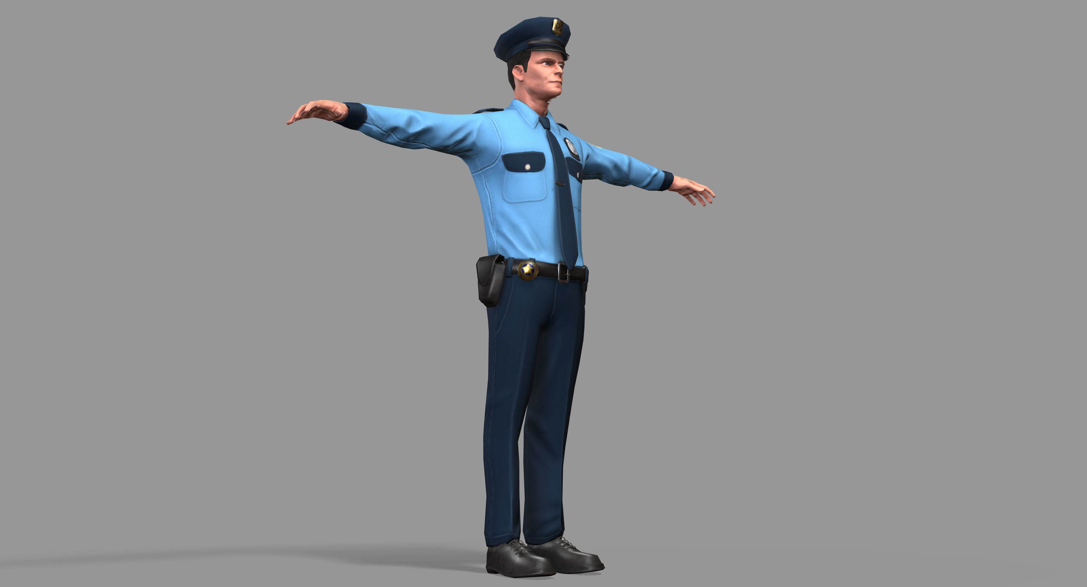 Policeman Low-poly 3D model_17