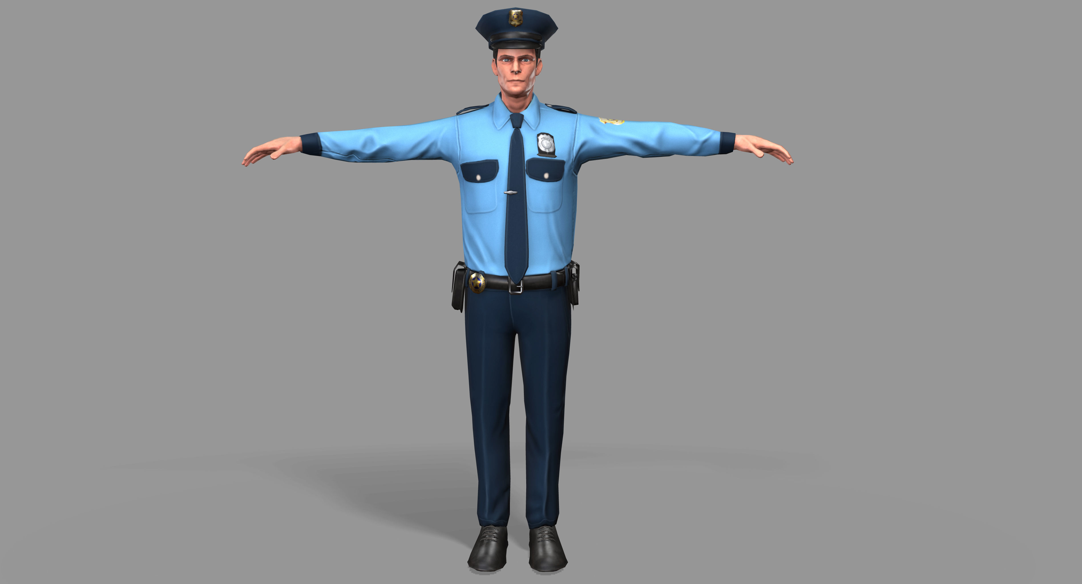 Policeman Low-poly 3D model_1
