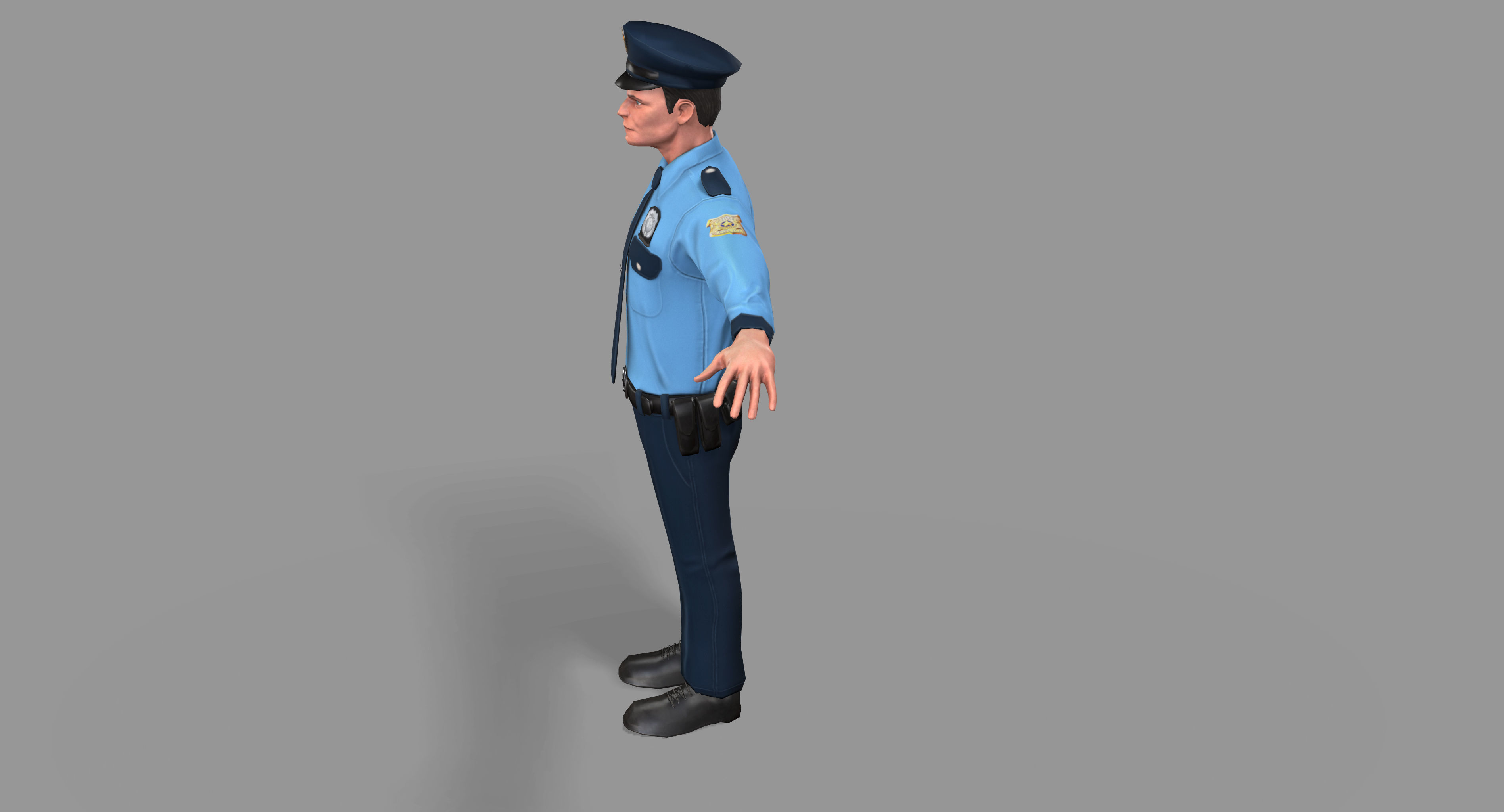 Policeman Low-poly 3D model_14