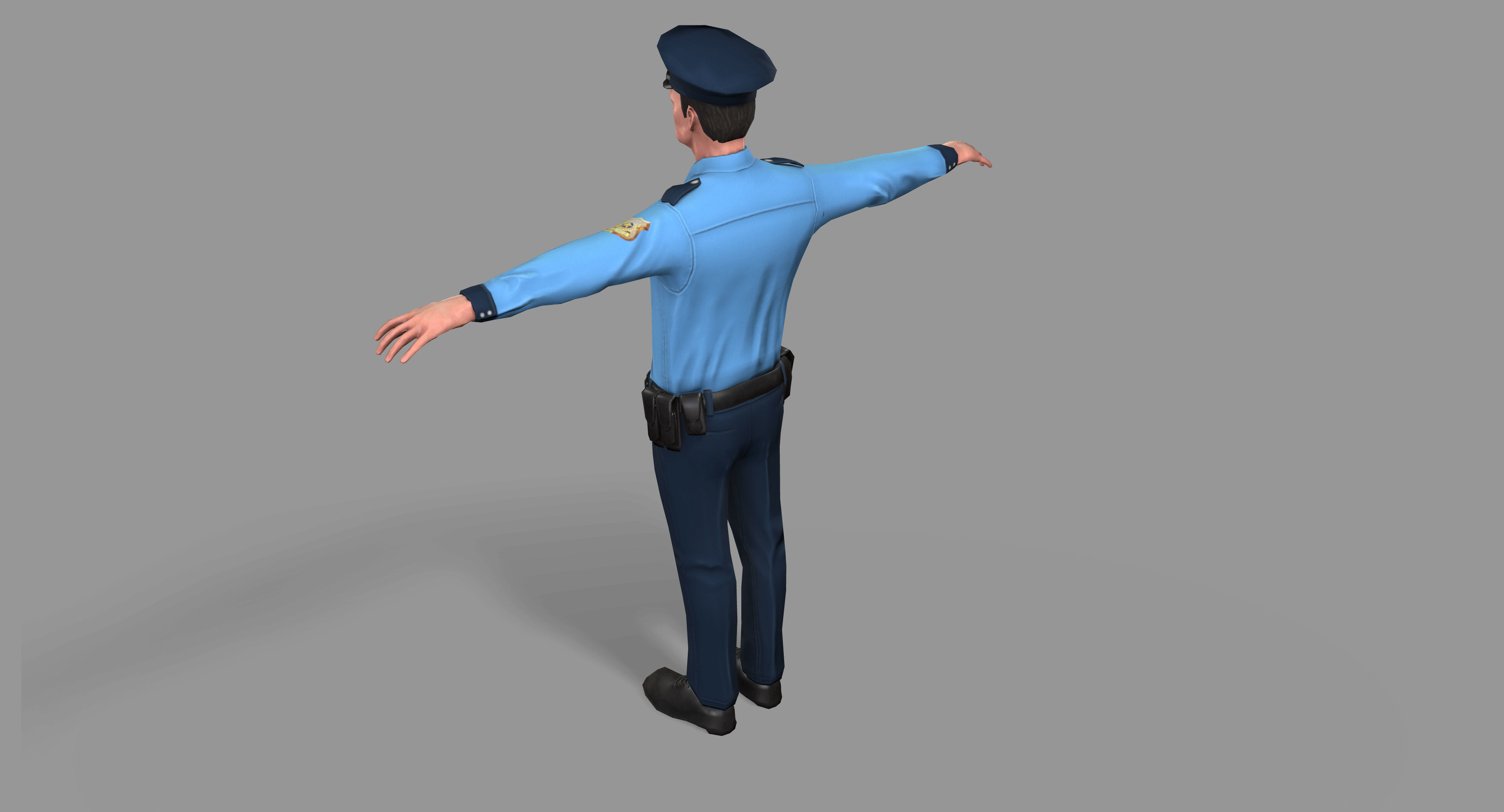 Policeman Low-poly 3D model_13