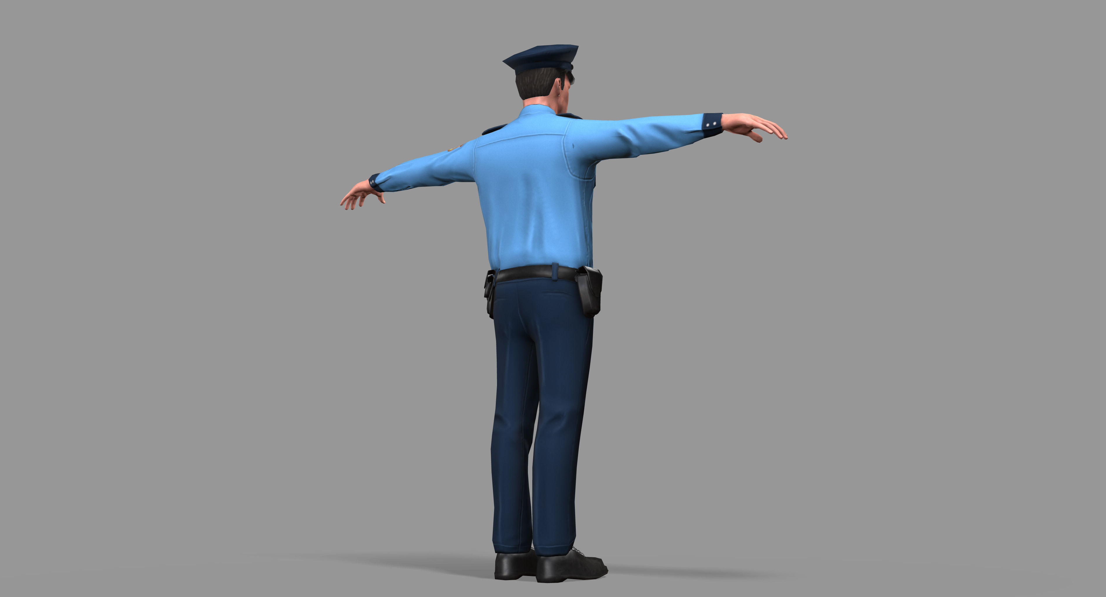Policeman Low-poly 3D model_19