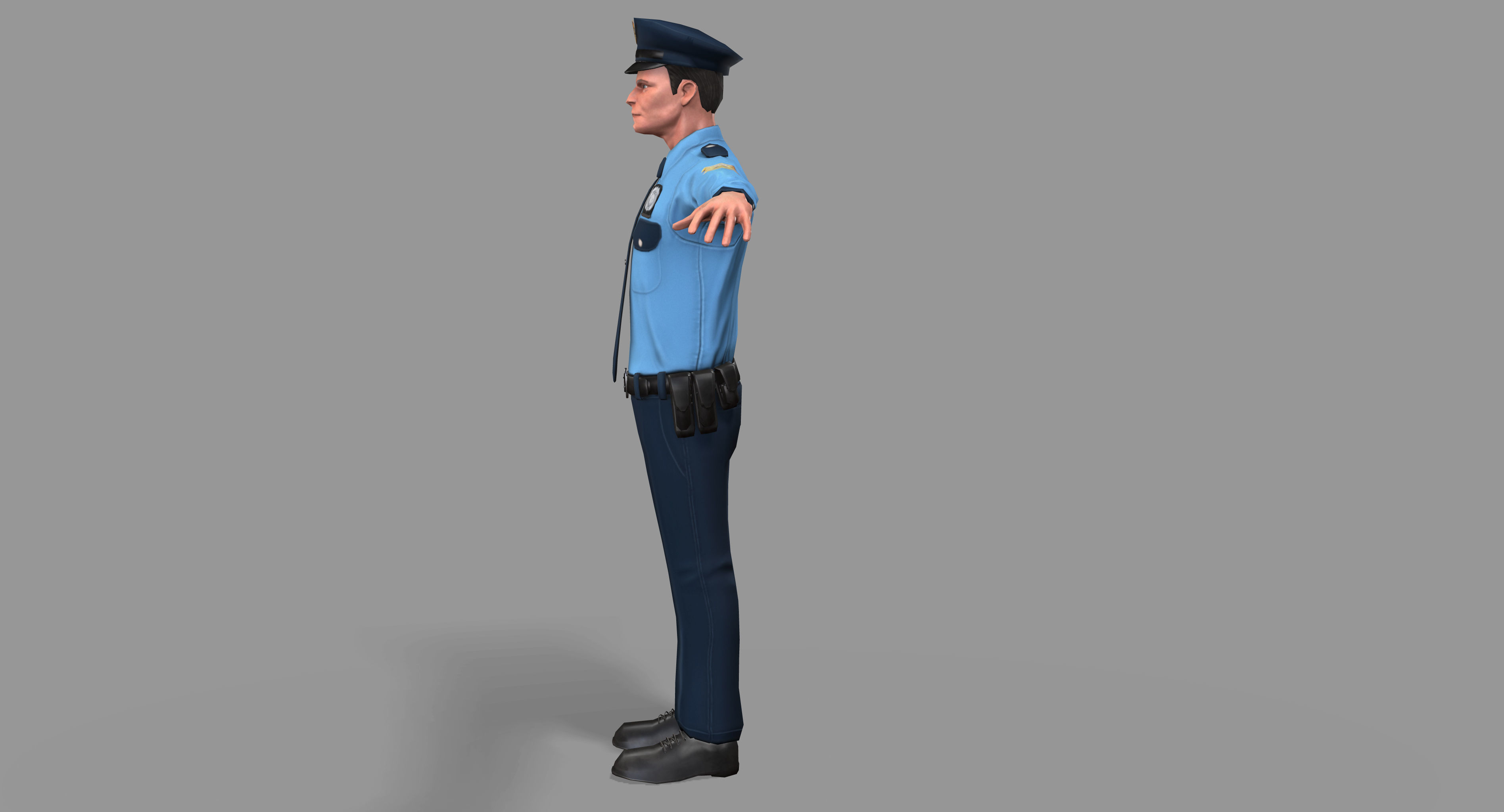 Policeman Low-poly 3D model_7