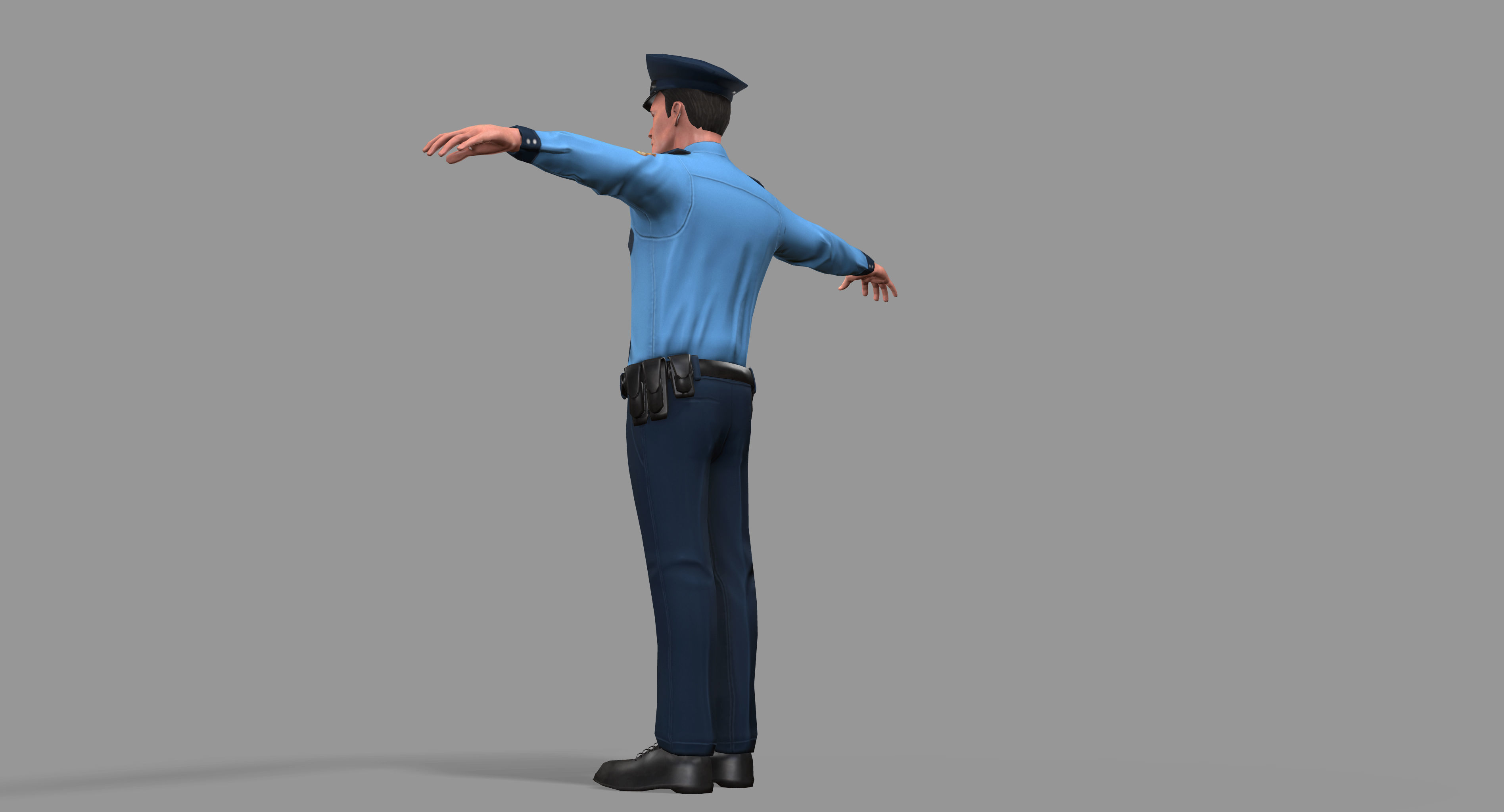 Policeman Low-poly 3D model_21