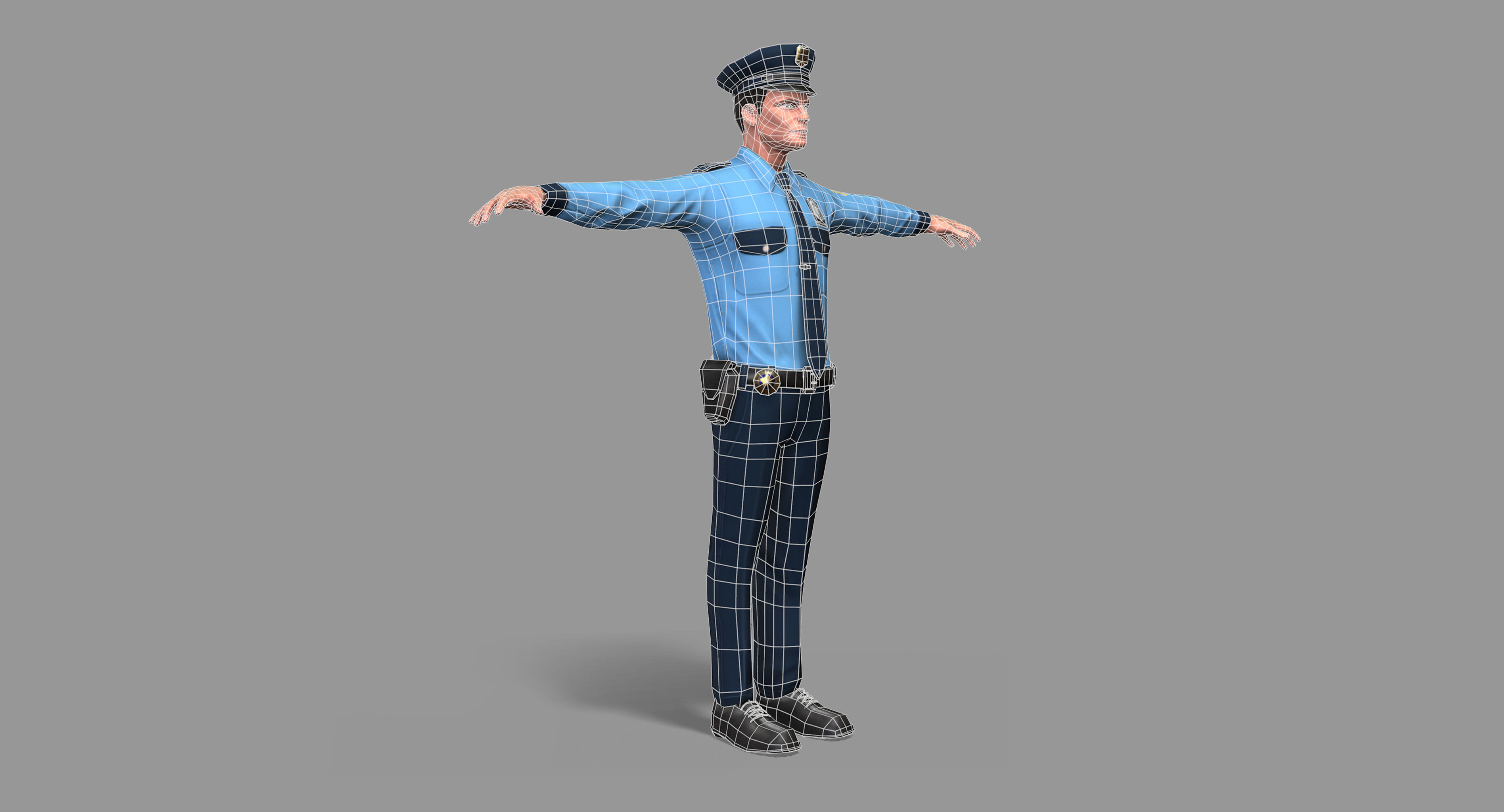 Policeman Low-poly 3D model_26
